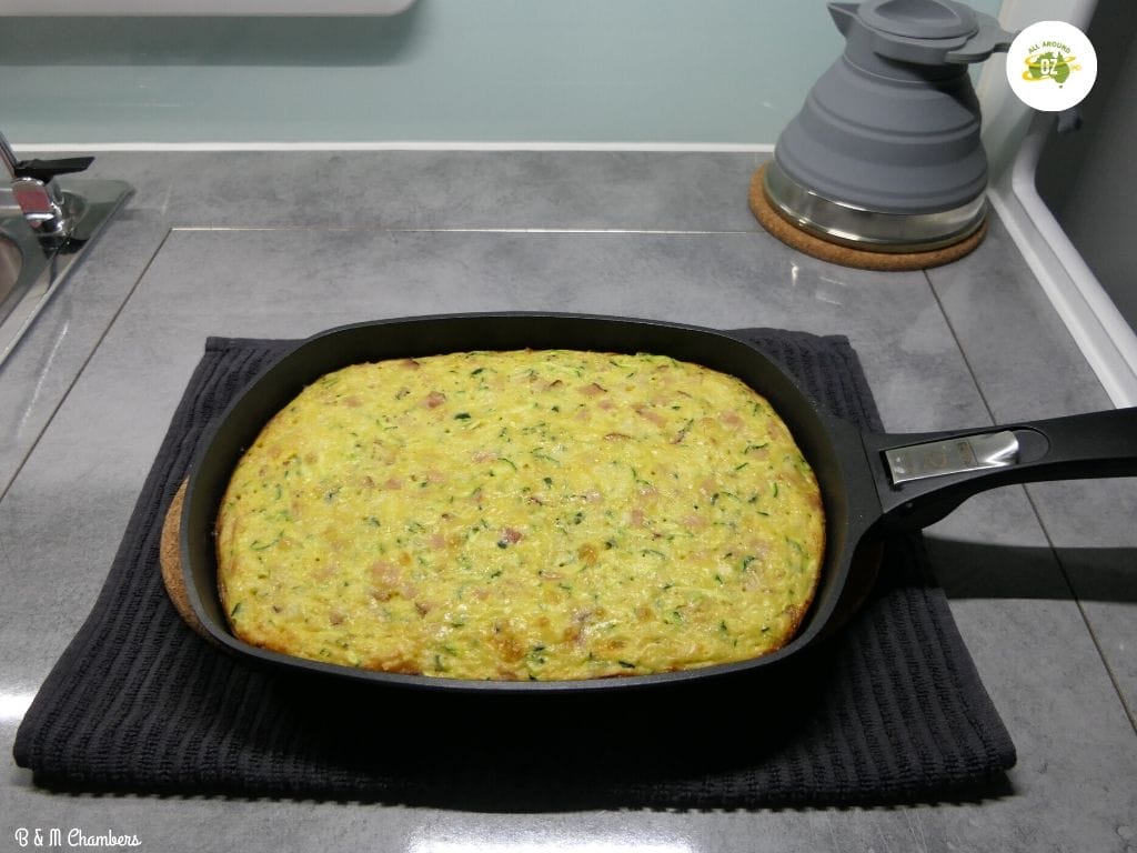 Zucchini Slice in the Weber Baby Q Cooked