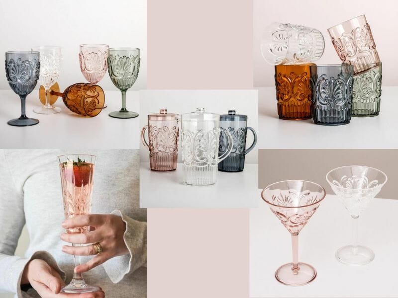 acrylic glassware for caravans