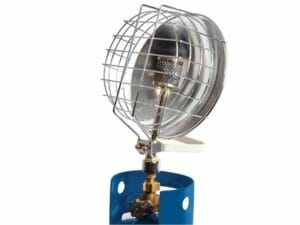 Radient gas heater for caravans