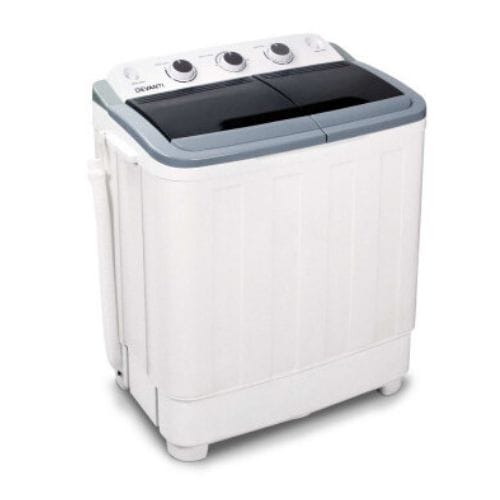 Devanti 5kg Portable Twin Tub Top Loading Washing Machine, White